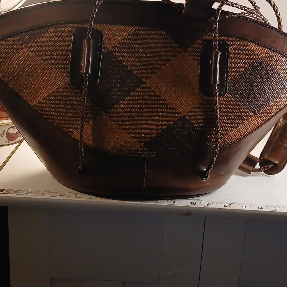 Vintage Inge Christopher Large Indonesian Leather Handbag